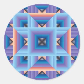 Adesivo Redondo Padrão de inclinação 3 em azul e roxo