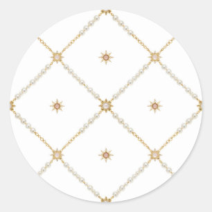 Adesivo Redondo Padrão de Joia em Treliça Pearl Sunburst