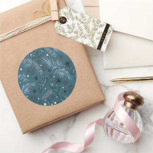 Adesivo Redondo Padrão de Natal, Pine Snow 12