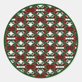 Adesivo Redondo Padrão de Natal Presente