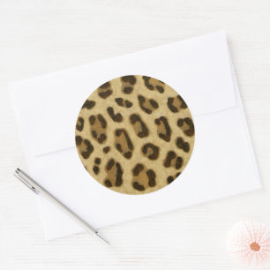 Adesivo Redondo Padrão de Pele de Impressão de Animais do Leopar
