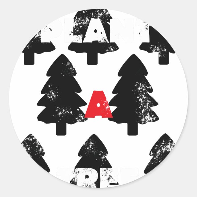 Adesivo Redondo Padrão de plantar uma árvore (Frente)