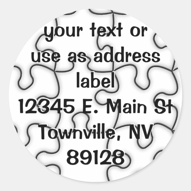 Adesivo Redondo Padrão de quebra-cabeça (Adicione sua imagem) (Frente)