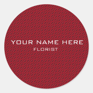 Adesivo Redondo padrão de rosas vermelhas