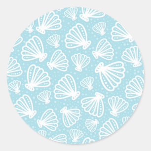 Adesivo Redondo Padrão de Shell de Verão
