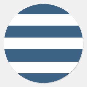 Adesivo Redondo Padrão de Stripes Brancas Azul do Marinho Moderno