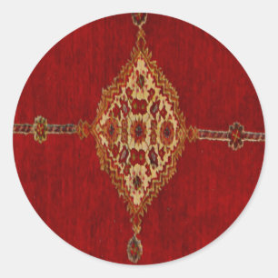 Adesivo Redondo Padrão de tapetes persa