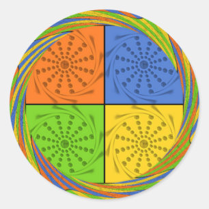 Adesivo Redondo Padrão de tecido egípcio sem costura