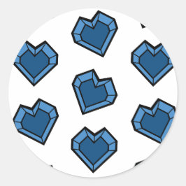 Adesivo Redondo Padrão de trava cardíaca azul-gemstone Marinho esc