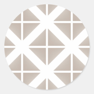 Adesivo Redondo Padrão de triângulo de tendência bege
