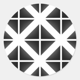 Adesivo Redondo Padrão de Triângulo de Tendência Preta