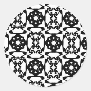 Adesivo Redondo Padrão Decorativo Preto e Branco
