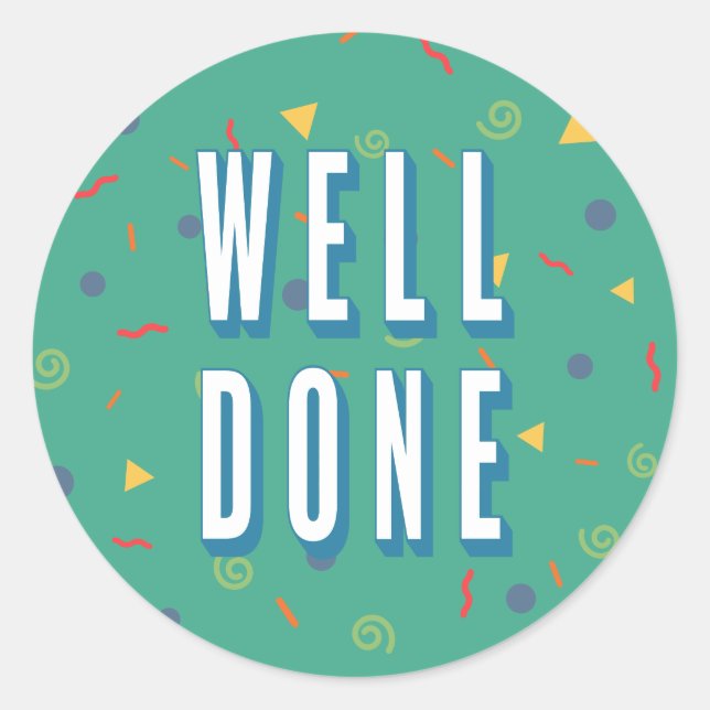 Adesivo Redondo Padrão divertido bem feito (Frente)