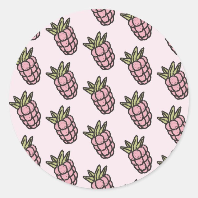 Adesivo Redondo Padrão do ananás Y2K retroFunky (Frente)