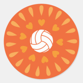 Adesivo Redondo Padrão do caleidoscópio Laranja Volleybolas