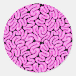 Adesivo Redondo Padrão do Cérebro Zombie