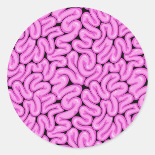 Adesivo Redondo Padrão do Cérebro Zombie