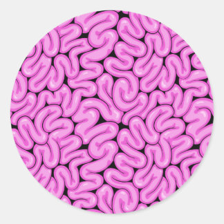 Adesivo Redondo Padrão do Cérebro Zombie