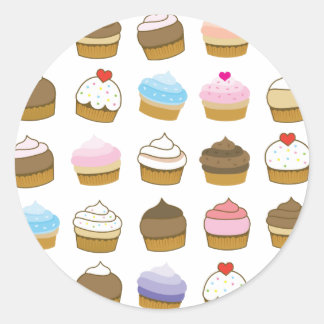 Adesivo Redondo padrão do cupcake