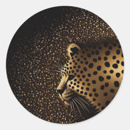 Adesivo Redondo Padrão do Jaguar Dourado