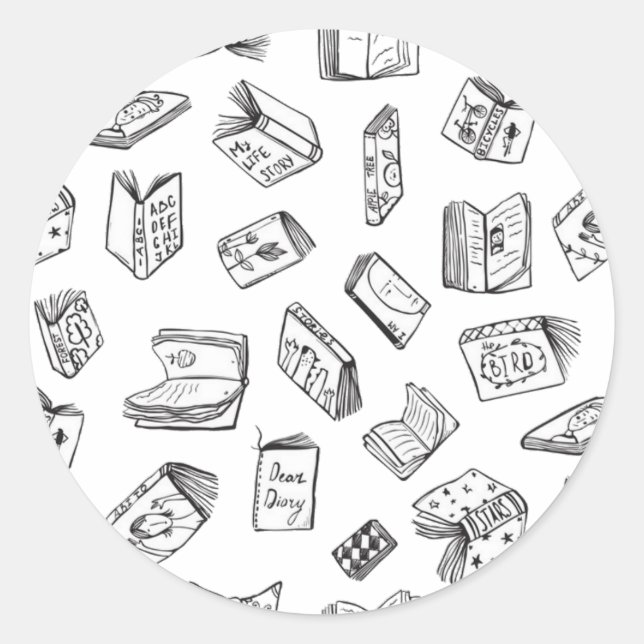 Adesivo Redondo Padrão do livro (Frente)
