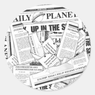 Adesivo Redondo Padrão do Planeta Diário - Branco