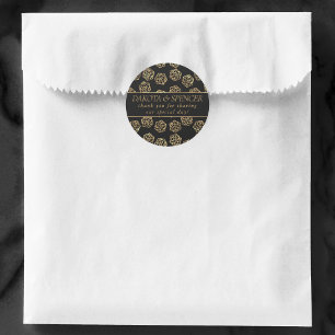 Adesivo Redondo Padrão Dourado D20 Tabletop Role Player Obrigad