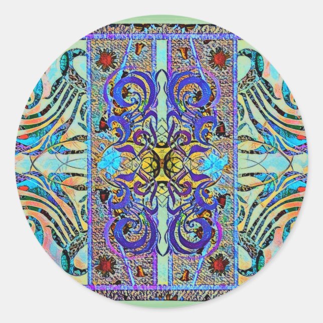 Adesivo Redondo Padrão Elegante 57793 (Frente)