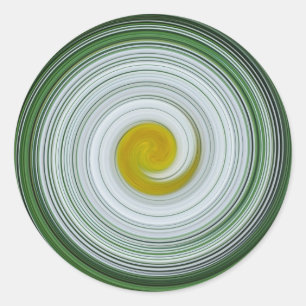 Adesivo Redondo Padrão espiral branco, amarelo, verde