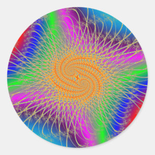Adesivo Redondo Padrão espiral colorido