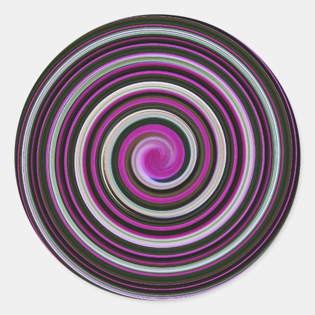 Adesivo Redondo Padrão espiral roxo (Frente)