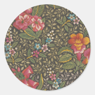 Adesivo Redondo Padrão Floral Antigo Toile de Jouy Francês