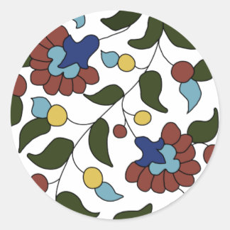 Adesivo Redondo Padrão Floral Armênio