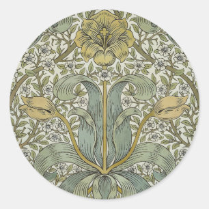Adesivo Redondo Padrão Floral Clássico Morris Primavera Thicket