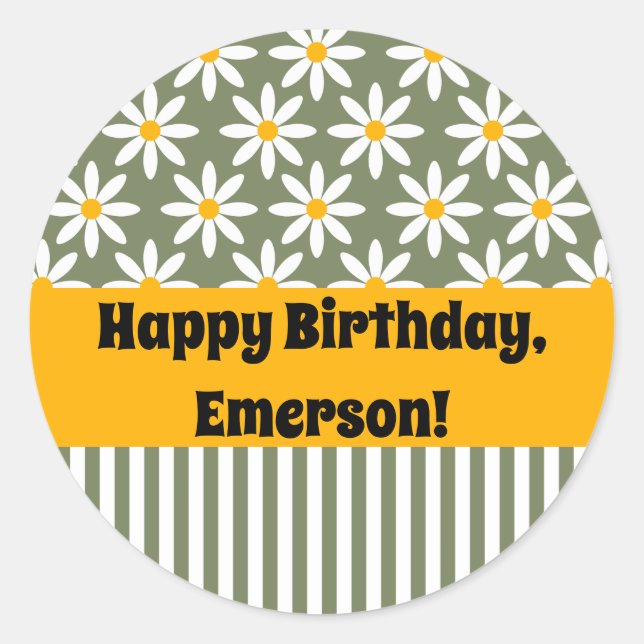 Adesivo Redondo Padrão Floral das Visitas Verdes da Sena Retroativ (Frente)