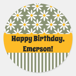 Adesivo Redondo Padrão Floral das Visitas Verdes da Sena Retroativ