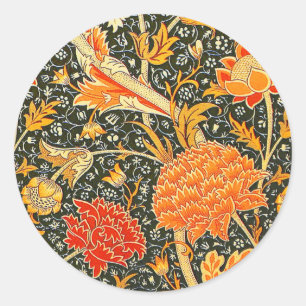 Adesivo Redondo Padrão Floral Vintage William Morris Cray