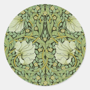Adesivo Redondo Padrão Floral Vintage William Morris Pimpernel