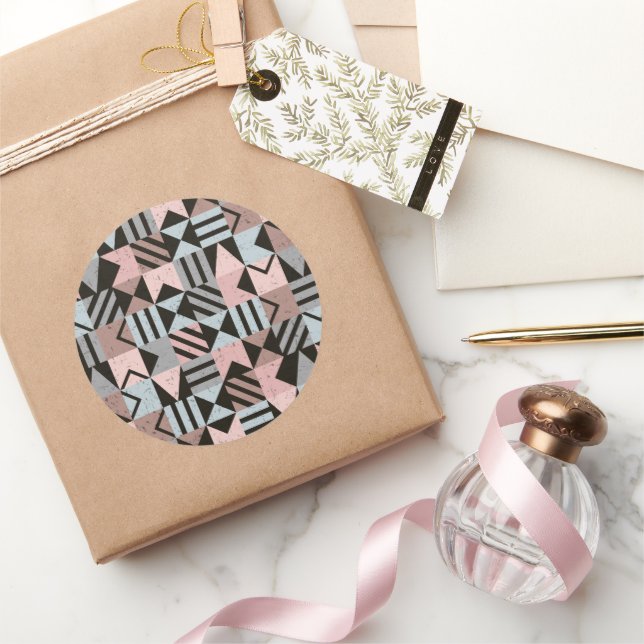 Adesivo Redondo Padrão Geométrico 29 (Presentear)