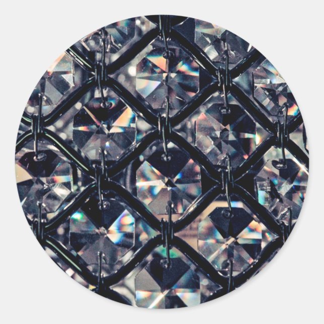 Adesivo Redondo Padrão Geométrico de Glam Elegante (Frente)