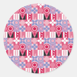 Adesivo Redondo padrão geométrico de impressão