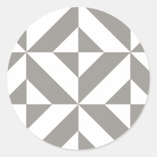 Adesivo Redondo Padrão Geométrico Deco Cube da Cinza de Prata