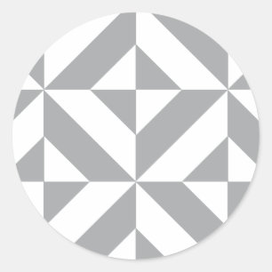 Adesivo Redondo Padrão Geométrico do Deco Cube da Cinza Quente