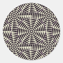 Adesivo Redondo Padrão geométrico monocromático sem costura