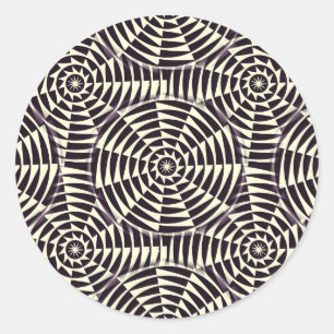 Adesivo Redondo Padrão geométrico monocromático sem costura
