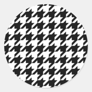 Adesivo Redondo Padrão houndstooth clássico design de verificação 