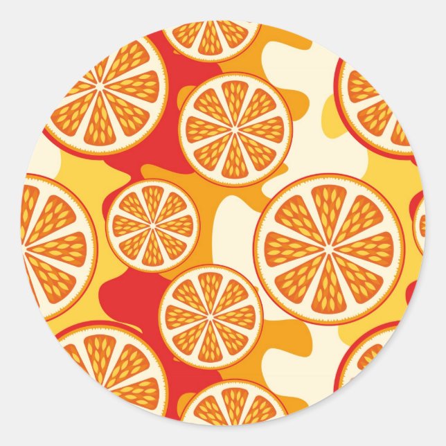 Adesivo Redondo Padrão laranja (Frente)
