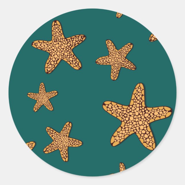 Adesivo Redondo Padrão Laranja de Starfish (Frente)