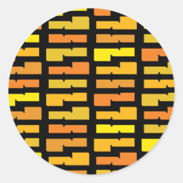 Adesivo Redondo Padrão Legal de Cidade Elétrica Amarelo e Laranja 