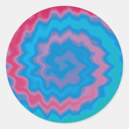 Adesivo Redondo Padrão legal de espiral retro funky com ranhura ti